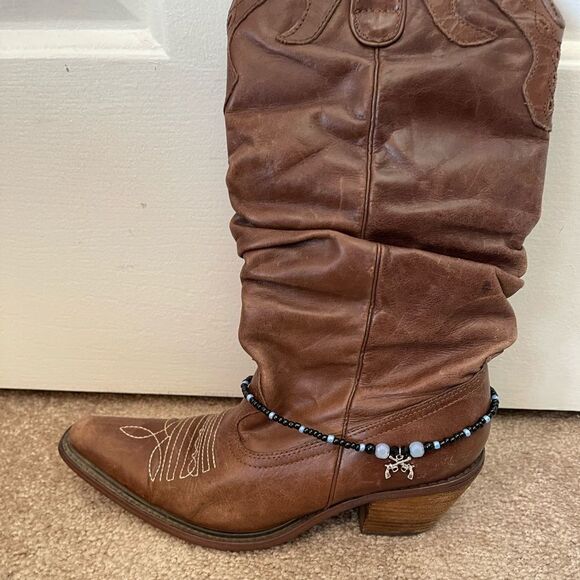 Handmade beaded black cowboy boot swag or candy - Picture 2 of 6